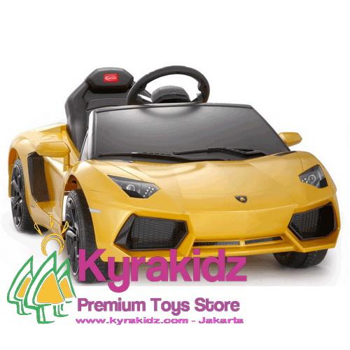 Mainan Mobil Aki Lamborghini Aventador  Yellow Kyrakidz