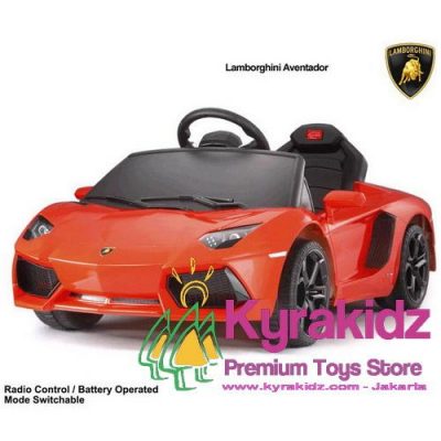 Mainan Mobil Aki Lamborghini Aventador  Orange Kyrakidz