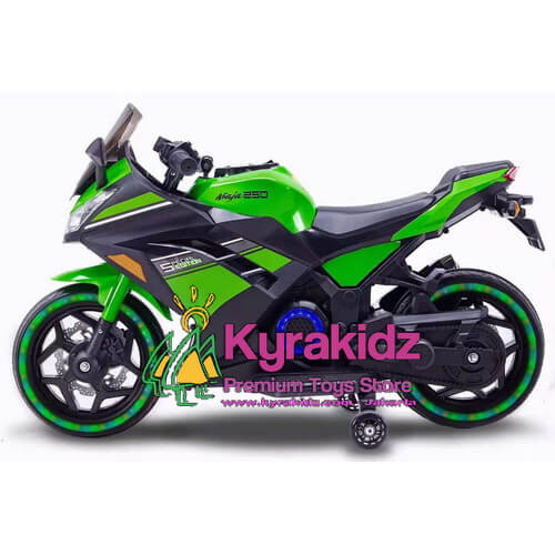 Mainan Motor  Aki  Kawasaki Ninja  Style Green Kyrakidz